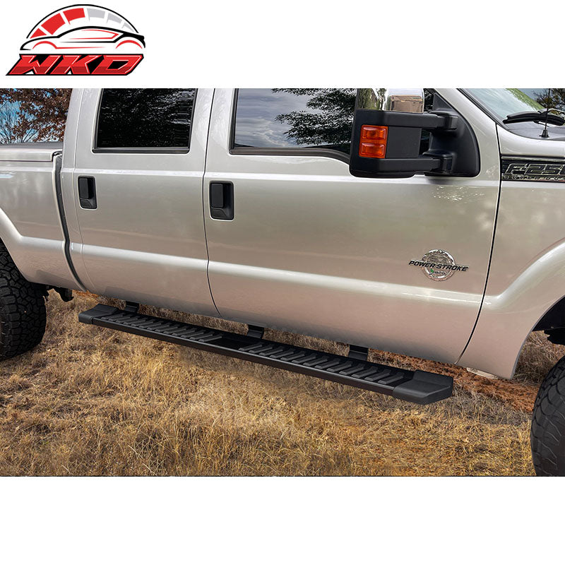 Wholesale 99-16 Ford F250 F350 Super Duty Crew Cab 6" V Running Board Side Bar Black - Wikond Auto