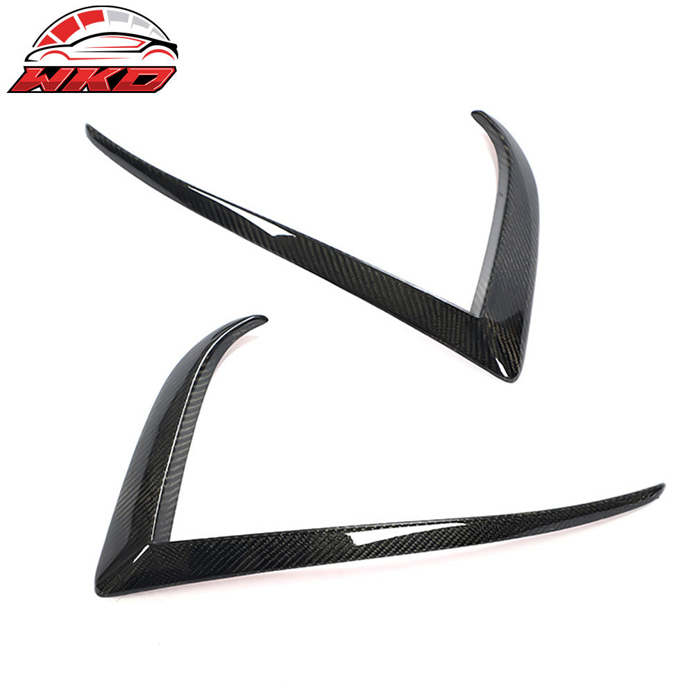 For 21-25 Tesla Model S Revozport Carbon Fiber Front Bumper Canard Splitter 2PCS | Wholesale