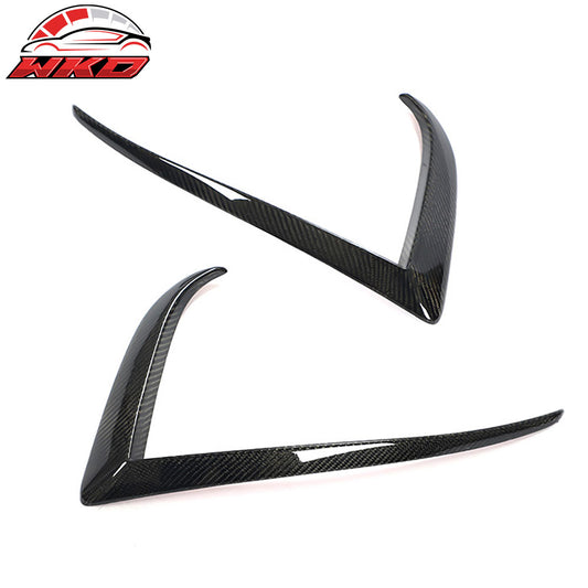 For 21-25 Tesla Model S Revozport Carbon Fiber Front Bumper Canard Splitter 2PCS | Wholesale