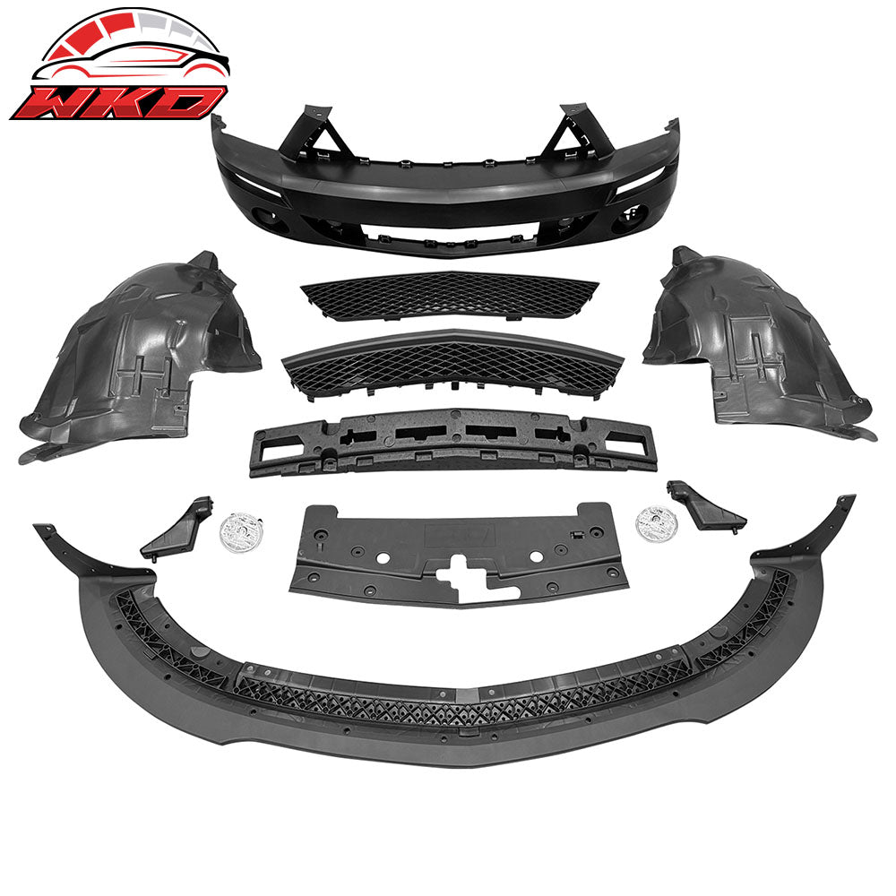 Fits 05-09 Ford Mustang GT V6 Shelby GT500 Front Bumper Conversion W/ Grille