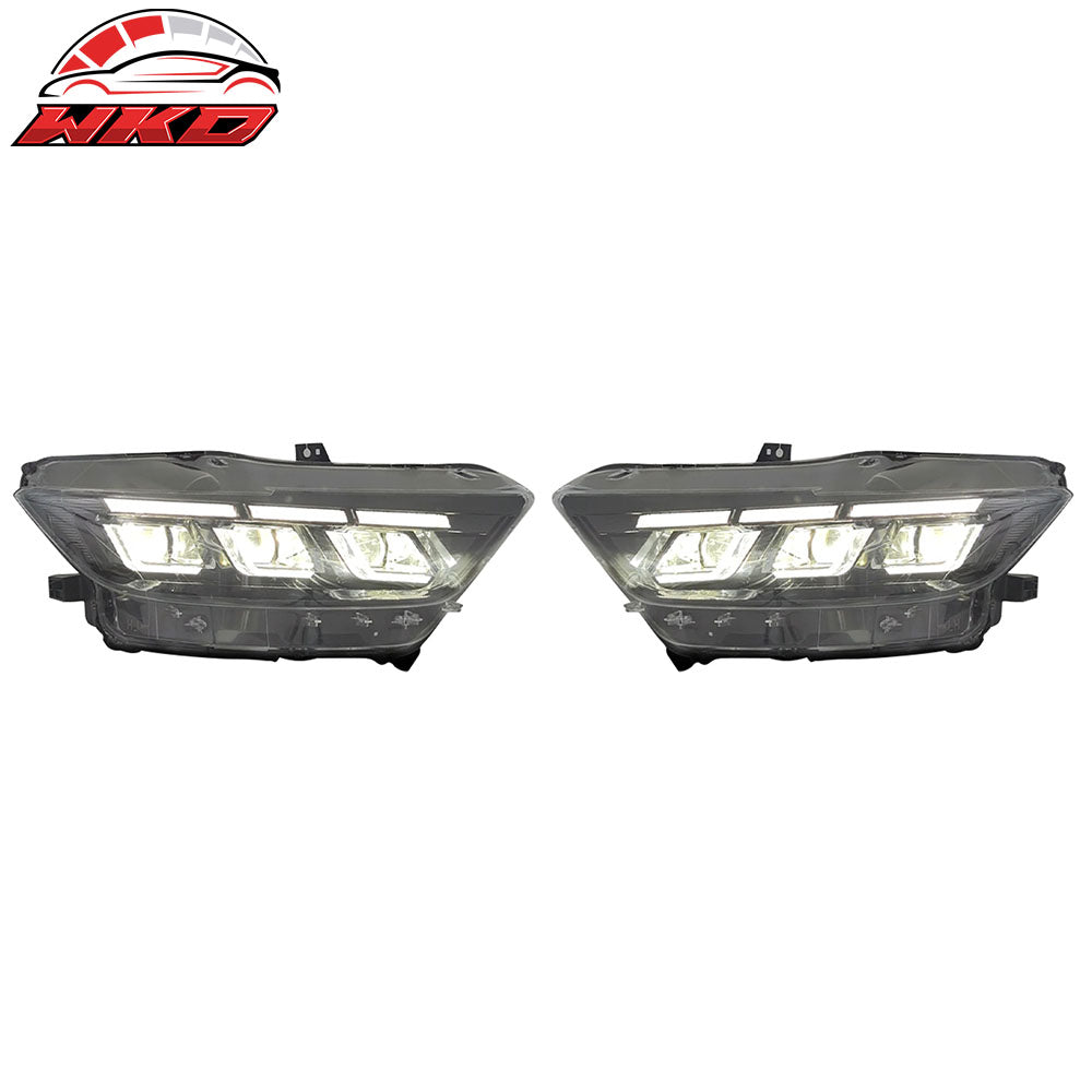 For 15-17 Ford Mustang Mach 1 Style Front Bumper Conversion W/ Lip LED Headlight