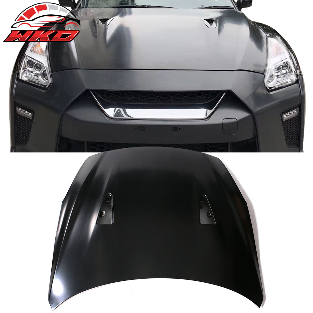 Fits 09-24 Nissan R35 GTR GT-R Front Bumper Cover & Front Hood & 2PCS Headlights