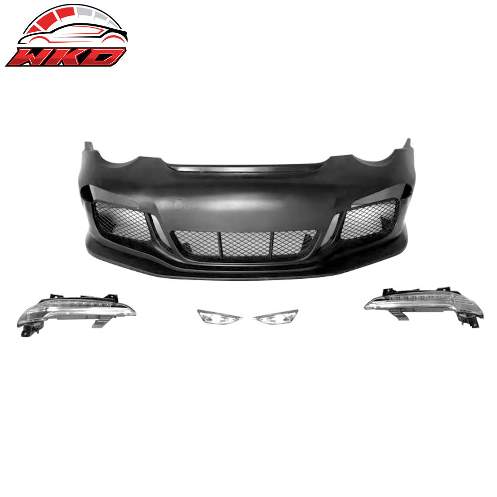 Fits 05-12 Porsche Carrera 911 997 to 991 GT3 RS Style Front Bumper Cover w/ DRL