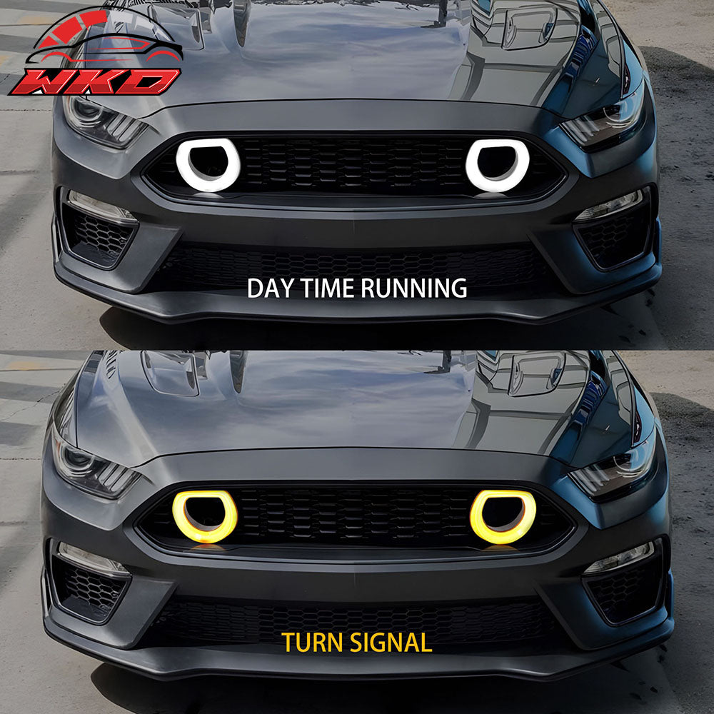 For 15-17 Ford Mustang Mach 1 Style Front Bumper Cover LED Grille 2024 Headlight