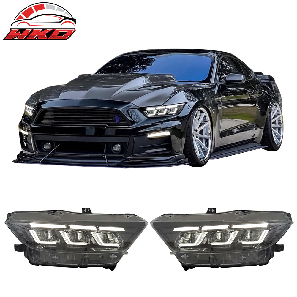 For 15-17 Ford Mustang Mach 1 Style Front Bumper Cover LED Grille 2024 Headlight