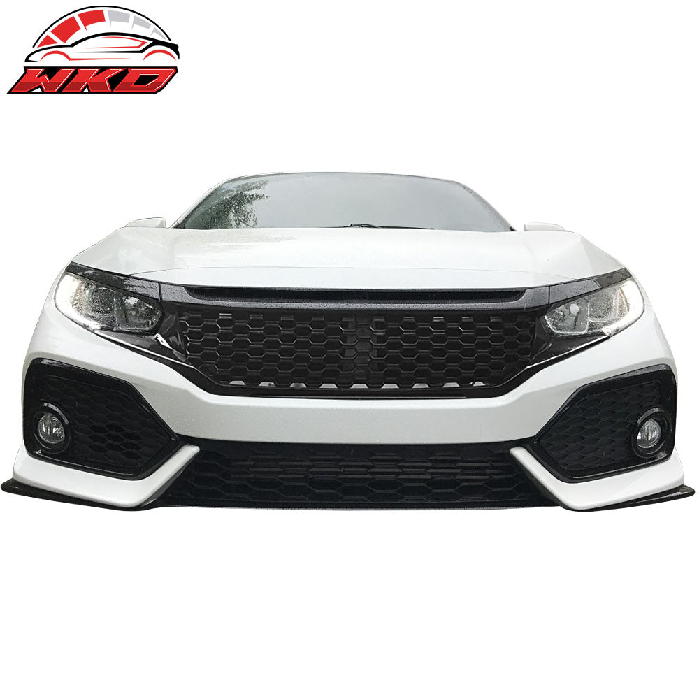 Fits 16-21 Honda Civic OE Style Front Bumper Cover Conversion Kit W/Grille PP