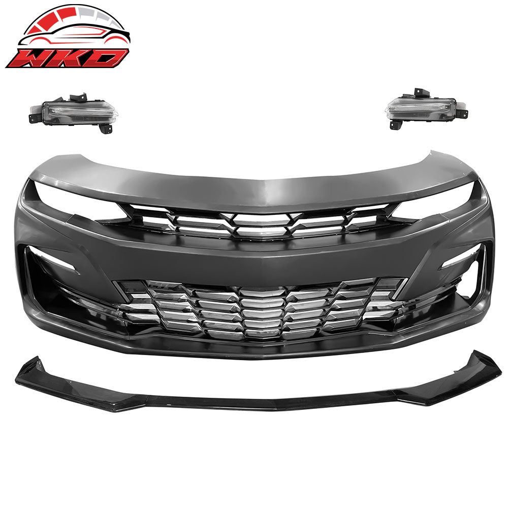 2019-24 Camaro 19 SS Front Bumper Cover LED Turn Signal DRL + Gloss Black Lip | Wholesale