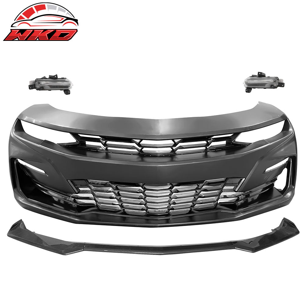 2019-24 Camaro 19 SS Front Bumper Cover Turn Signal DRL Carbon Fiber Print Lip | Wholesale