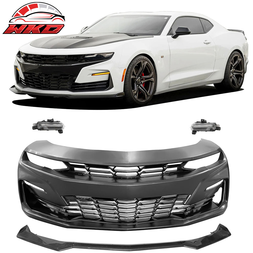 Wholesale 19-24 Camaro 19 SS Front Bumper Cover Turn Signal DRL Carbon Fiber Print Lip