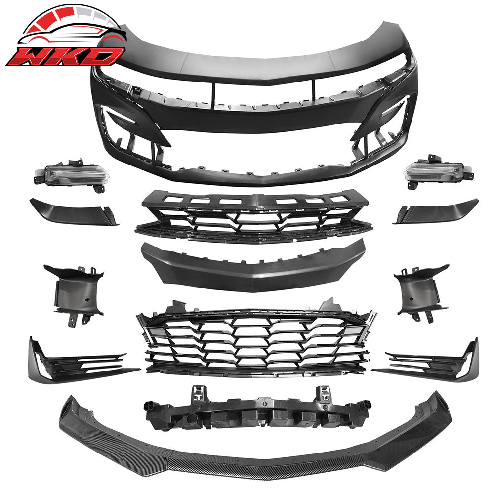 Wholesale 19-24 Camaro 19 SS Front Bumper Cover Turn Signal DRL Carbon Fiber Print Lip