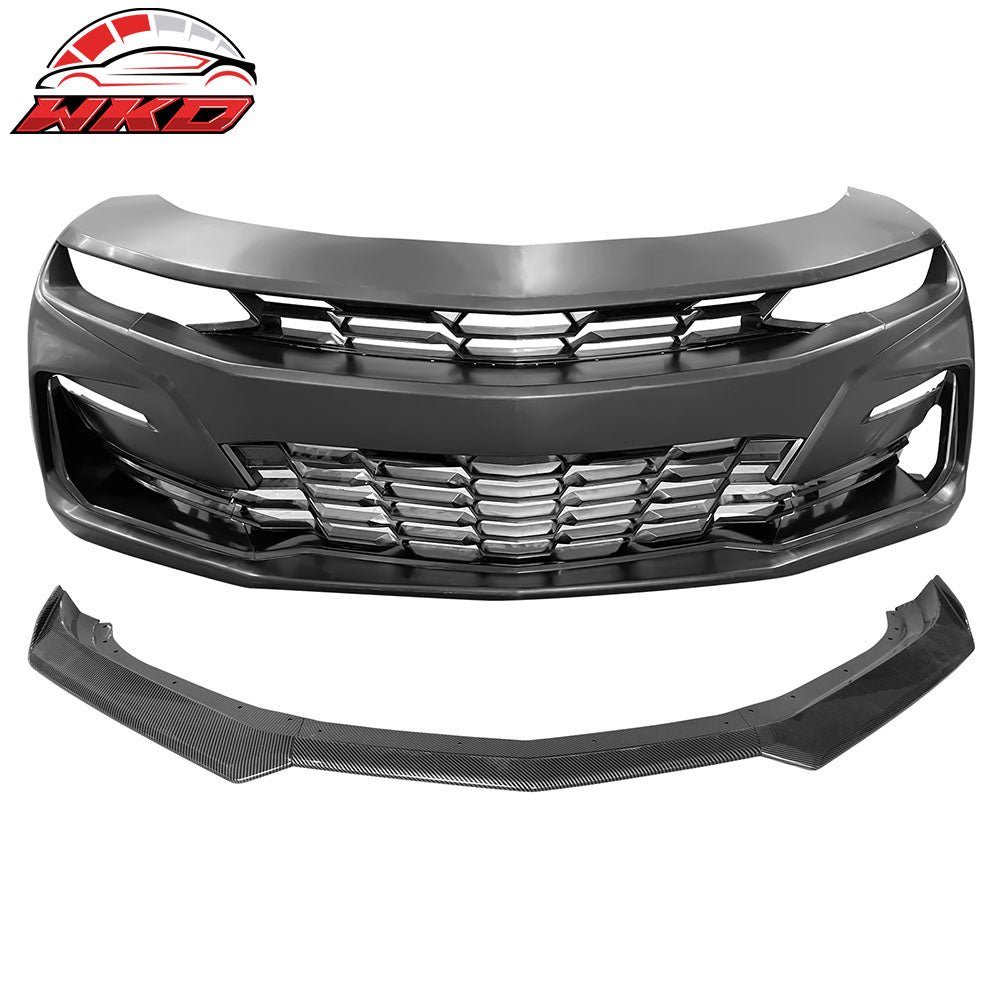 Wholesale 19-24 Camaro 19 SS Front Bumper Cover Turn Signal DRL Carbon Fiber Print Lip