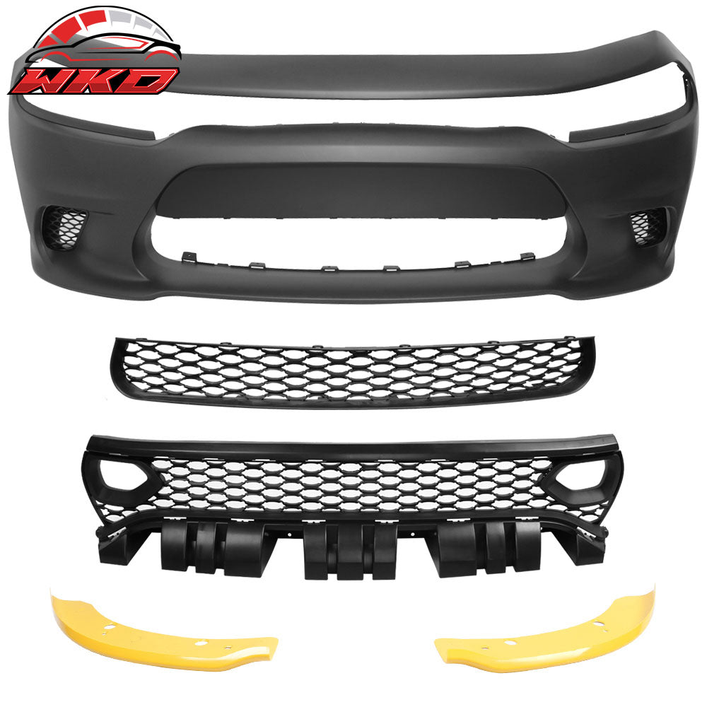 15-23 Dodge Charger SRT Front Bumper Fascia + Updated 2019 Style Grilles | Wholesale