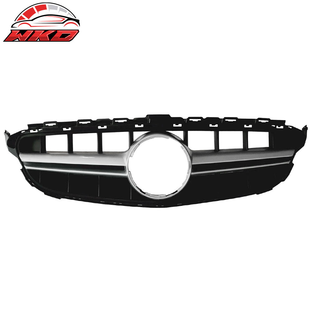 Fits 15-18 Benz C Class W205 Silver Sport Vertical AMG Front Grille No Camera