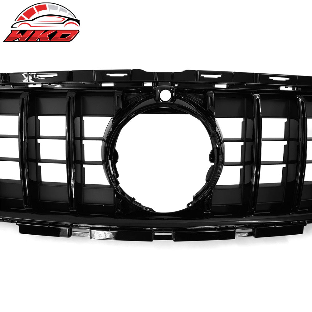 Fits 21-23 Benz W213 E Class AMG GT Style Gloss Black Front Bumper Hood Grille