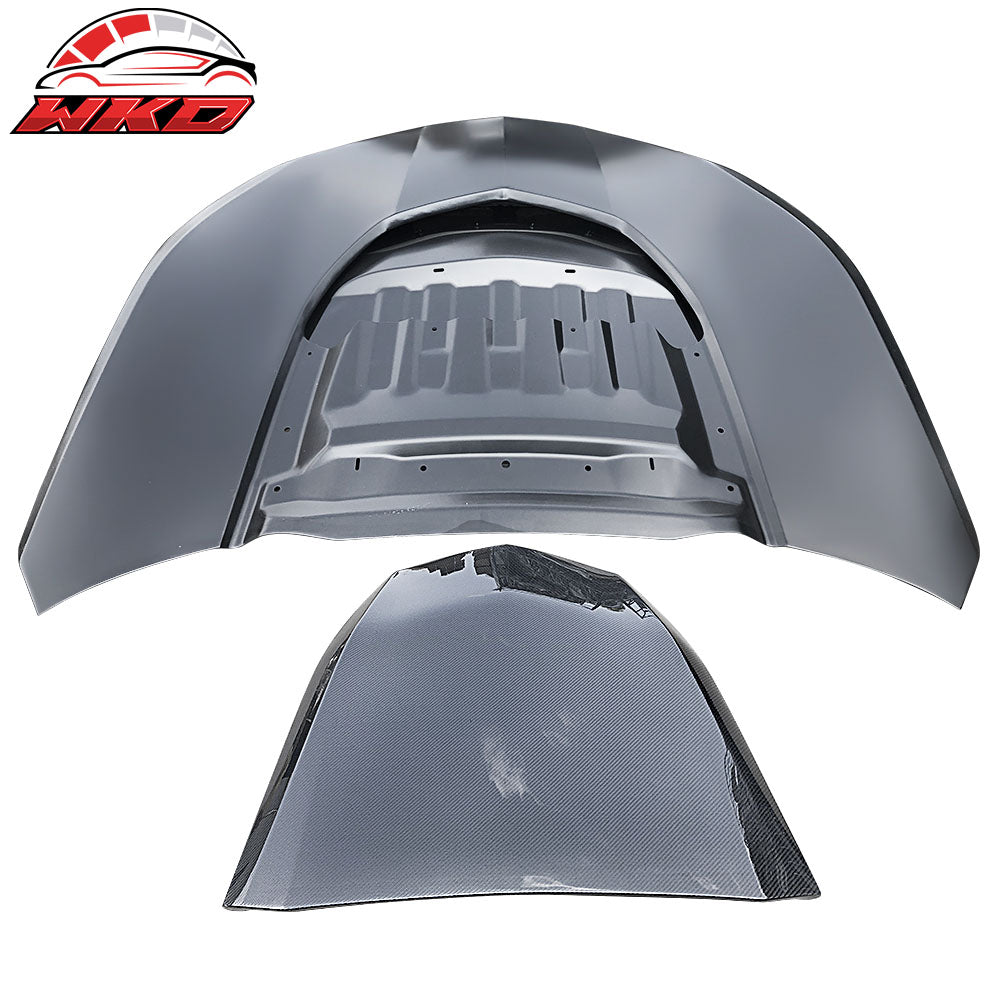 Fits 16-24 Camaro Carbon Fiber Aluminum Front Bumper Hood Guards