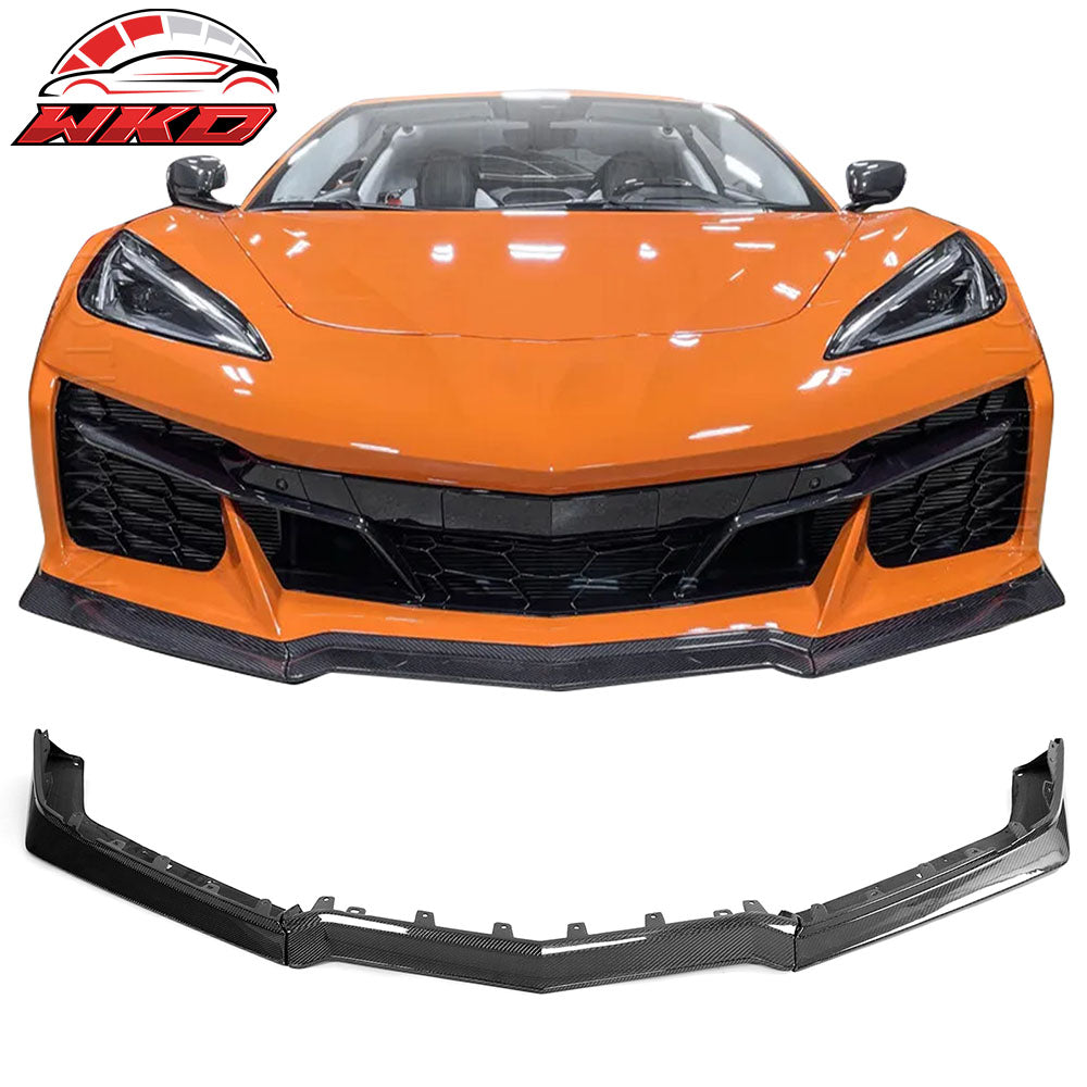 Fits 23-25 Chevrolet Corvette C8 Z06 E-Ray ZR1 Front Bumper Lip Carbon Fiber 3PC