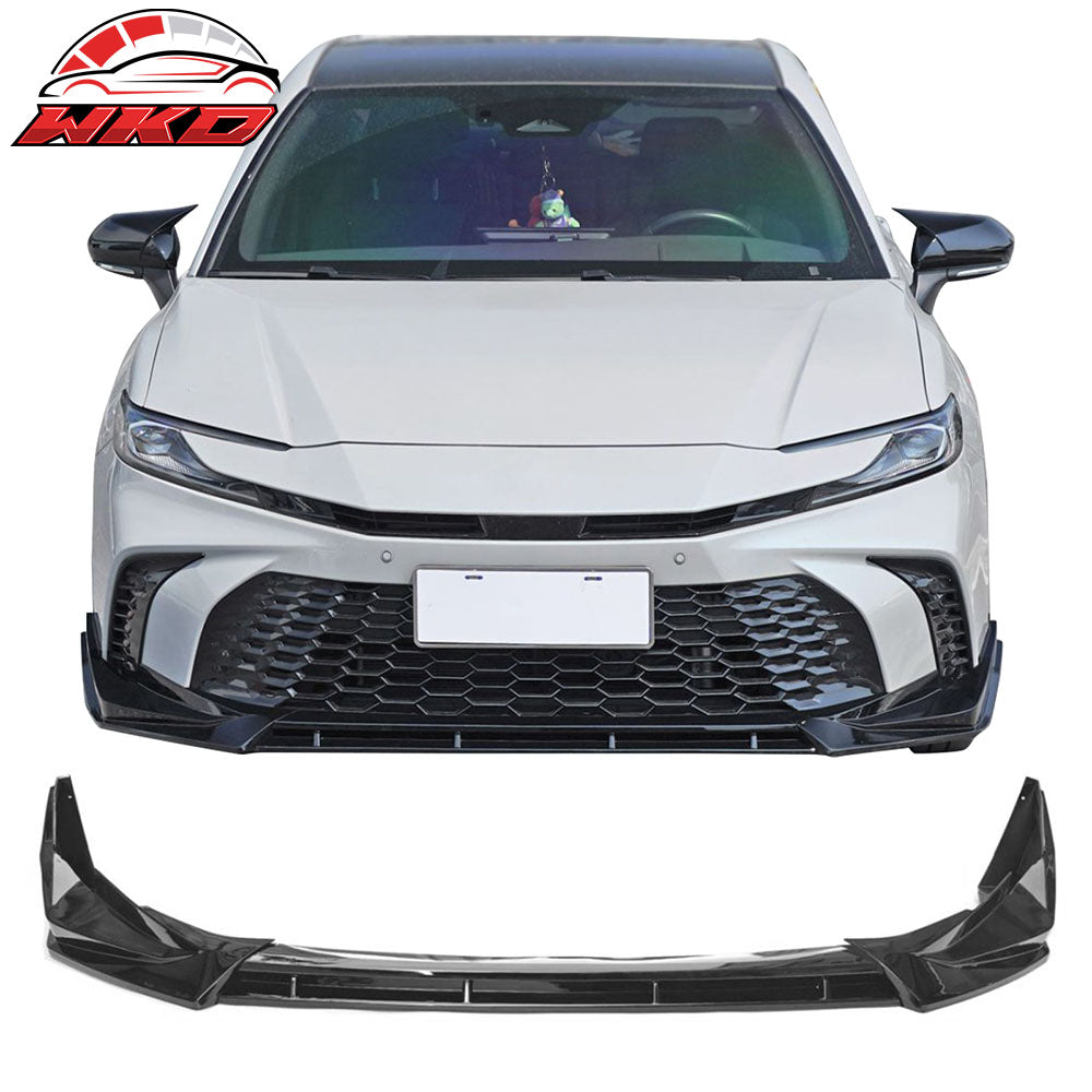 Fits 25-26 Toyota Camry SE XSE IKON Front Bumper Lip Chin Spoiler PP Gloss Black