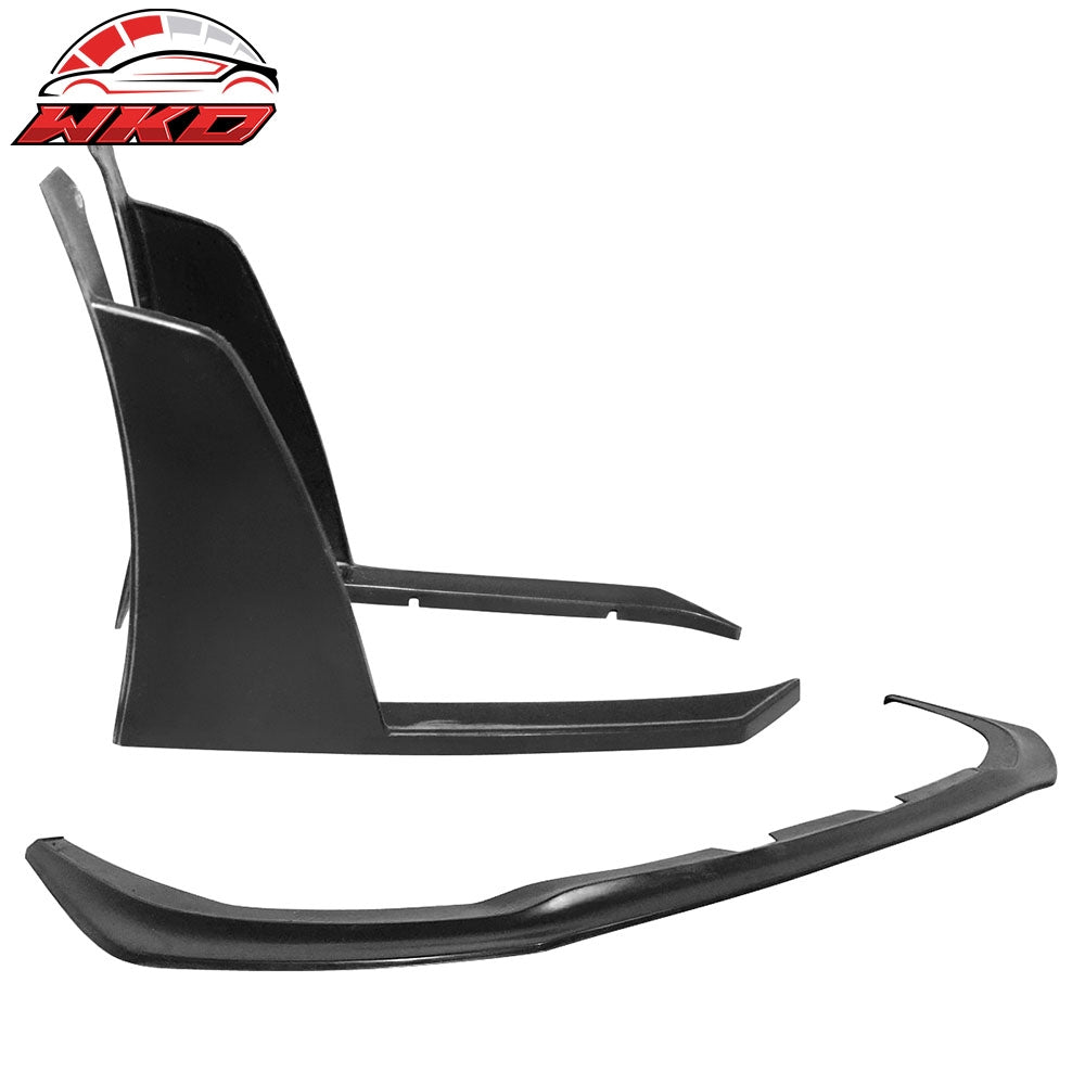11-14 Subaru WRX STI Front Bumper Lip + Front Winglets IKON V6 Style PU | Wholesale Default Title - Wikond Auto