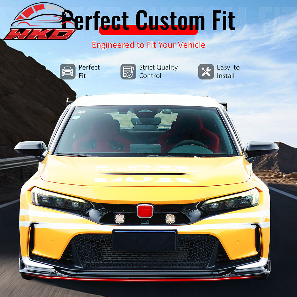 Fits 23-25 Honda Civic FL5 Type R Hatchback AK ABS Front Bumper Lip Gloss Black