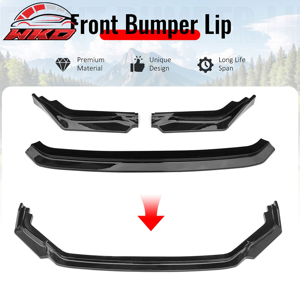 Fits 23-25 Honda Civic FL5 Type R Hatchback AK ABS Front Bumper Lip Gloss Black
