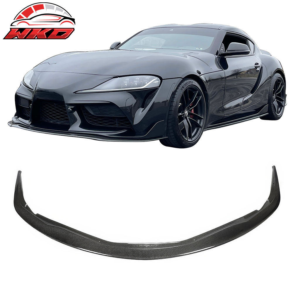 Fits 20-25 Toyota GR Supra A90 A91 IKON Front Bumper Lip Gloss Carbon Fiber CF