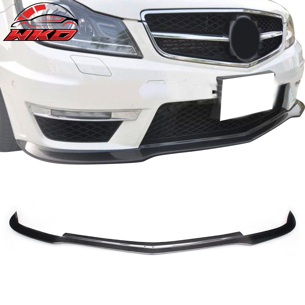 For 12-14 Benz W204 MC Front Bumper Lip Matte Carbon Fiber