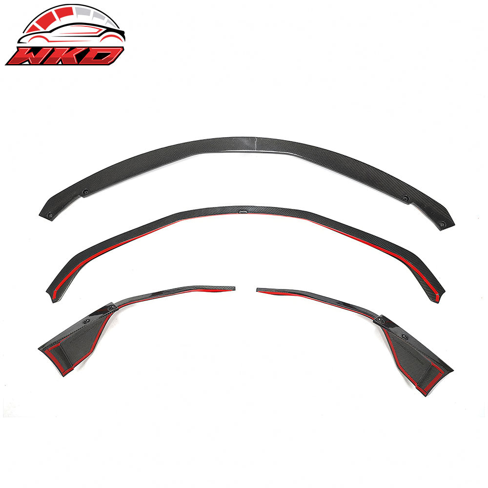 Fits 20-25 Toyota GR Supra A90 A91 MZ Speed 4PCS Front Bumper Lip Carbon Fiber