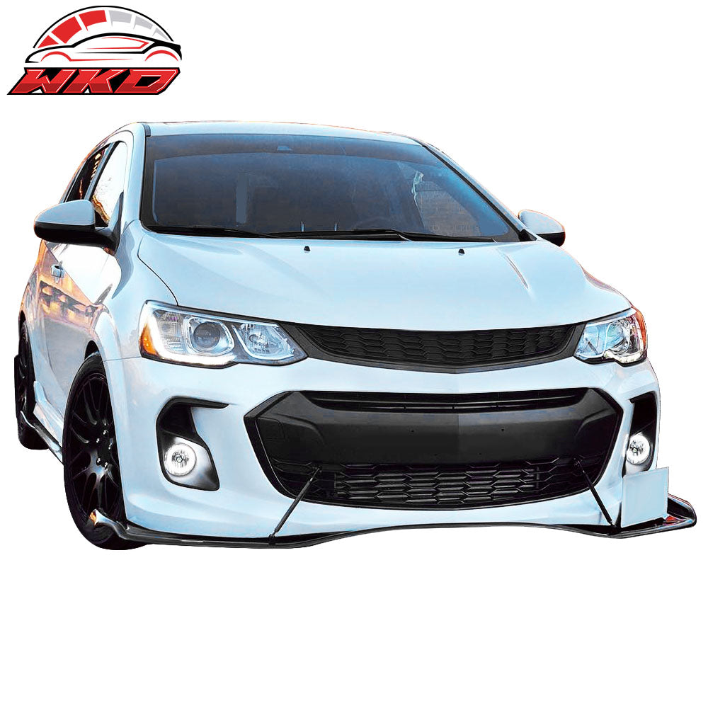 Fits 17-20 Chevy Sonic RB Style 68x20in Front Bumper Lip PP & Strut Rod Splitter