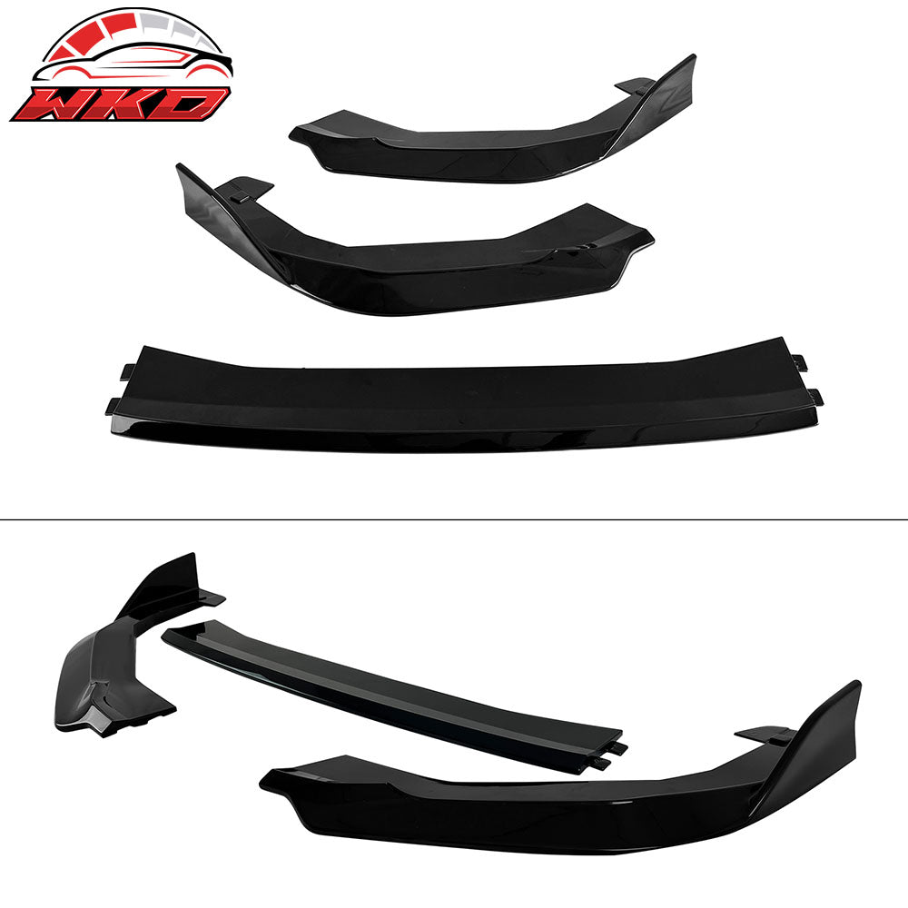 Fits 22-25 Subaru WRX Front Bumper Lip + Side Skirts + Rear Aprons Gloss Black