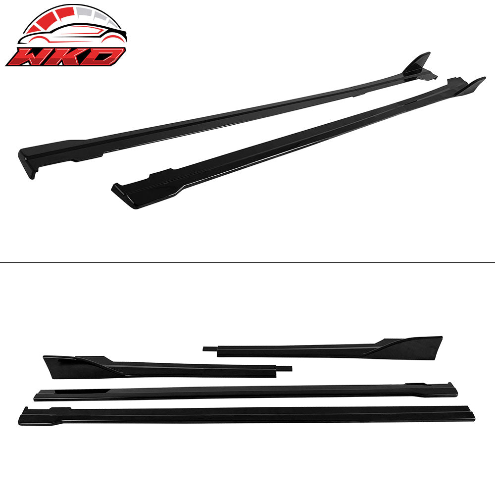 Fits 22-25 Subaru WRX Front Bumper Lip + Side Skirts + Rear Aprons Gloss Black