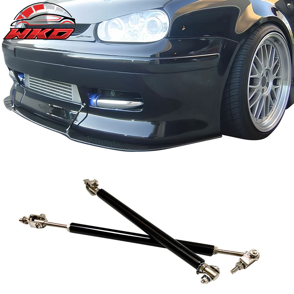 Universal Adjustable 7''- 9'' Front Bumper Lip Spoiler Splitter Strut Rods Black