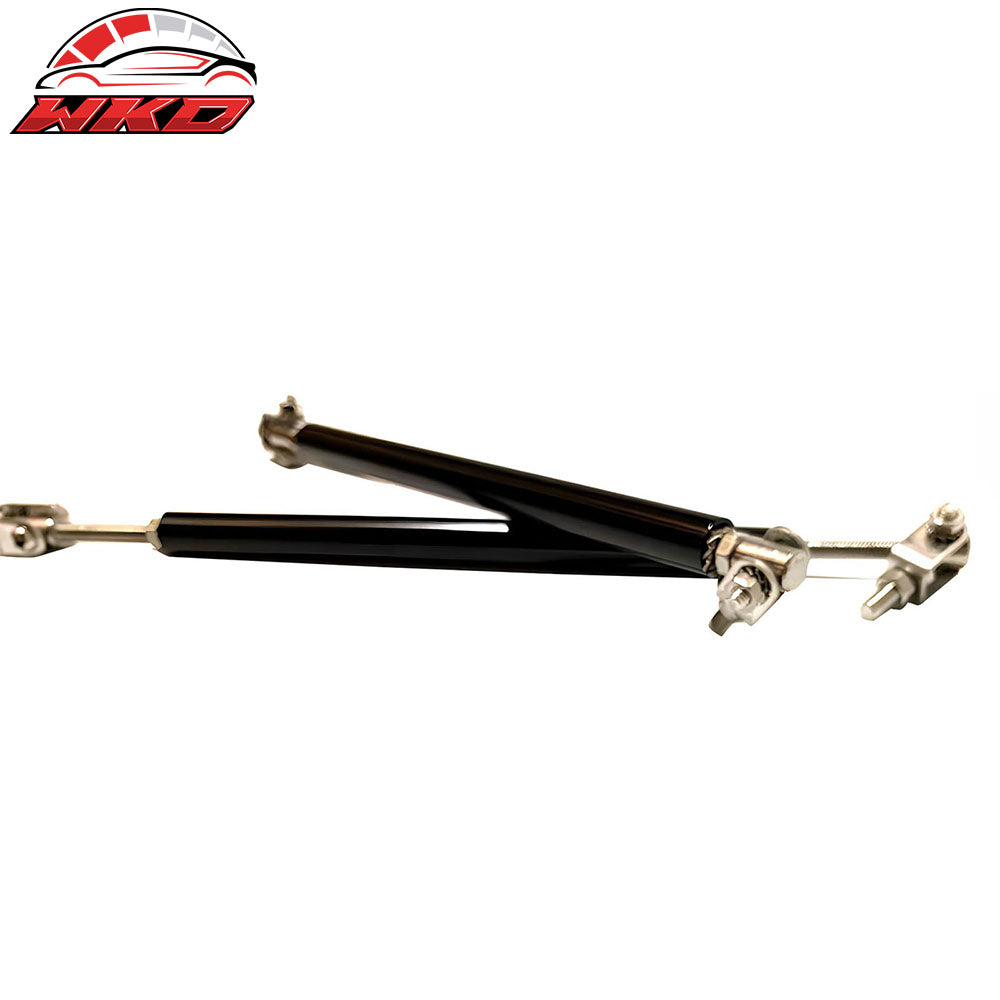 Universal Adjustable 7''- 9'' Front Bumper Lip Spoiler Splitter Strut Rods Black