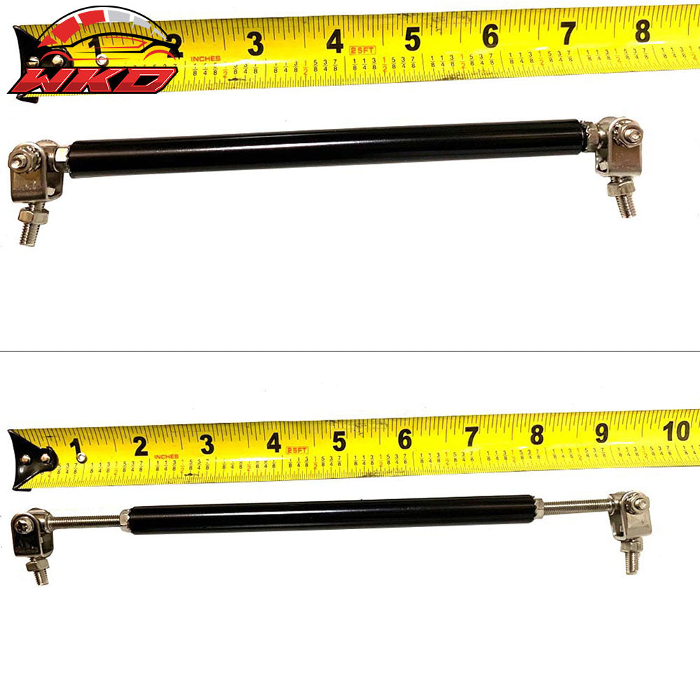 Universal Adjustable 7''- 9'' Front Bumper Lip Spoiler Splitter Strut Rods Black