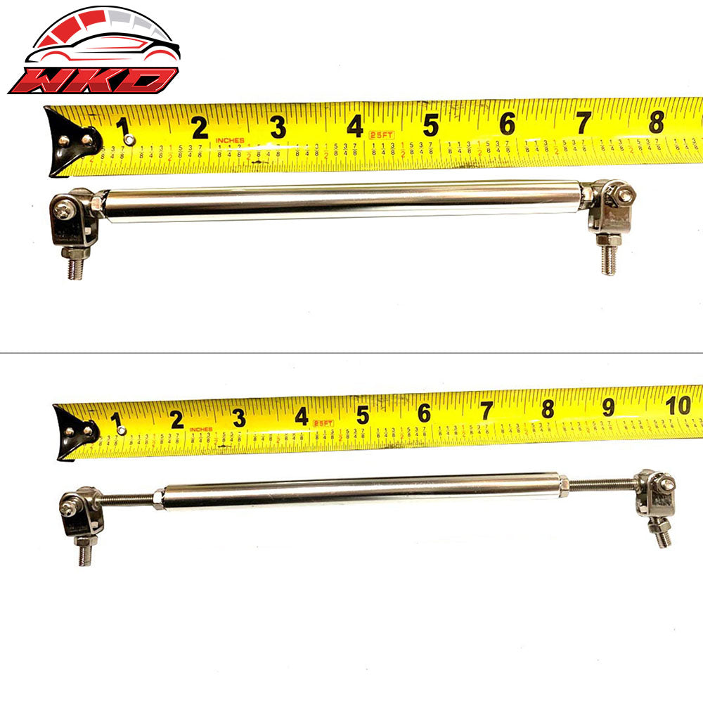 Universal Adjustable 7''- 9'' Front Bumper Lip Spoiler Splitter Strut Rod Silver