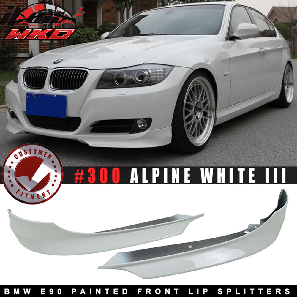 Fits 09-12 BMW E90 3-Series OE Style Front Bumper Lip Splitters OE Painted Color