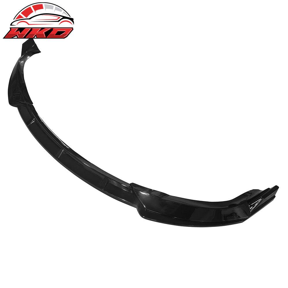 Fits 22-25 Tesla Model X IKON Style 3PCS Front Bumper Lip Spoiler Gloss Black