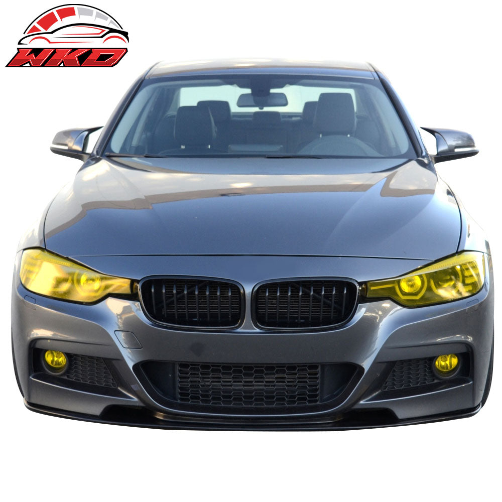Fits 12-18 BMW F30 3 Series DP Style Front Bumper Lip Spoiler Unpainted Black PU