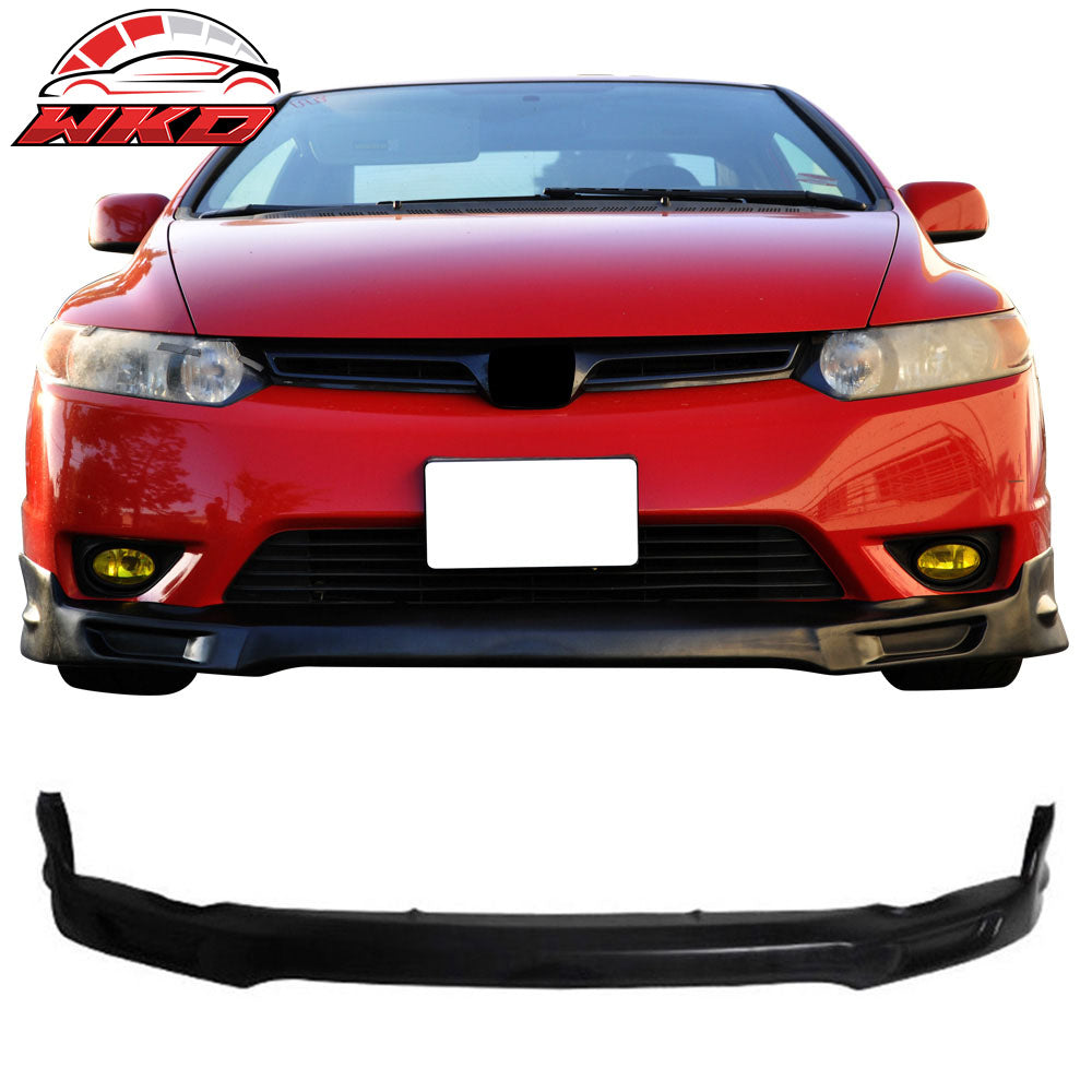 Fits 06-08 Honda Civic Coupe Mugen Style Unpainted Front Bumper Lip Spoiler PU