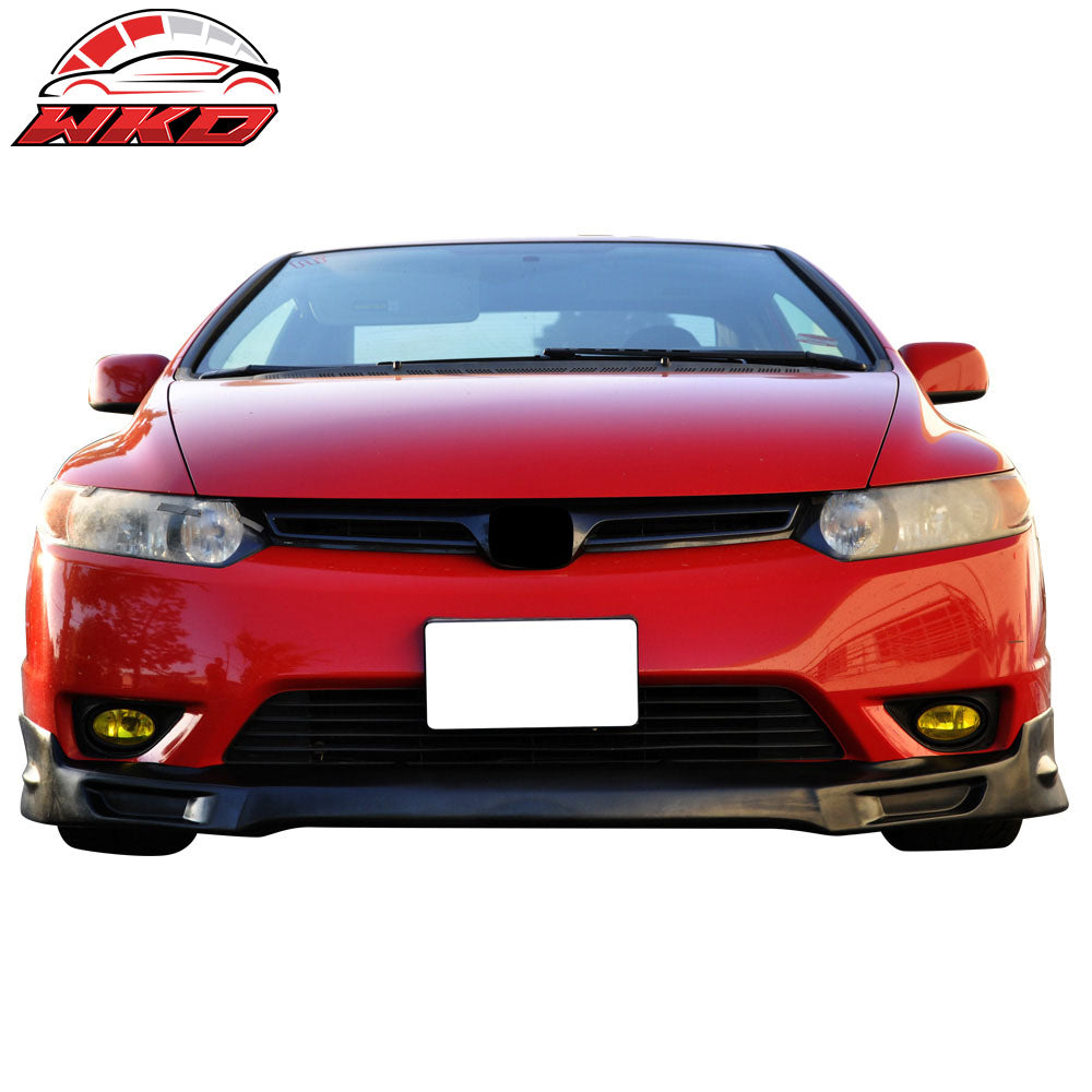 Fits 06-08 Honda Civic Coupe Mugen Style Unpainted Front Bumper Lip Spoiler PU
