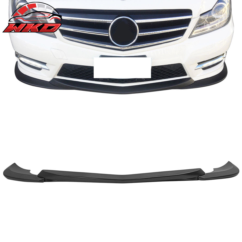 Fits 12-14 Benz W204 C Class GH Style Front Bumper Lip Spoiler Splitter ABS 3PCS