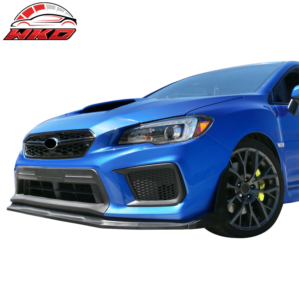 Fits 15-21 Subaru WRX STI CS Style Front Bumper Lip Spoiler Splitter Winglet PU
