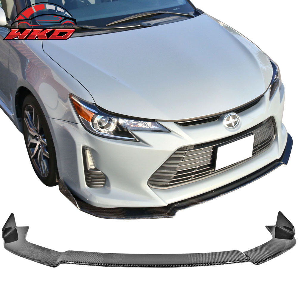 Fits 14-16 Scion tC V1 Style Front Bumper Lip Spoiler Splitter Carbon Fiber CF