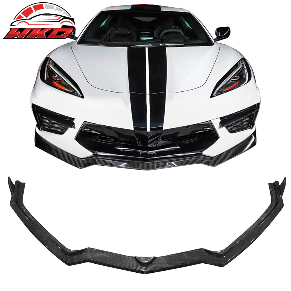 Fits 20-25 Chevrolet Corvette C8 Carbon Fiber Front Bumper Lip Spoiler Splitter