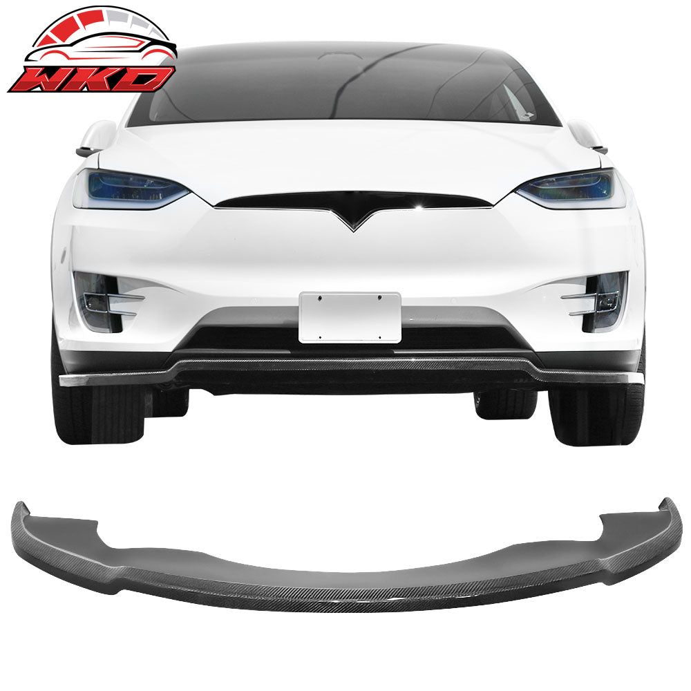 Fits 16-20 Tesla Model X Carbon Fiber MX Style Front Bumper Lip Spoiler Splitter