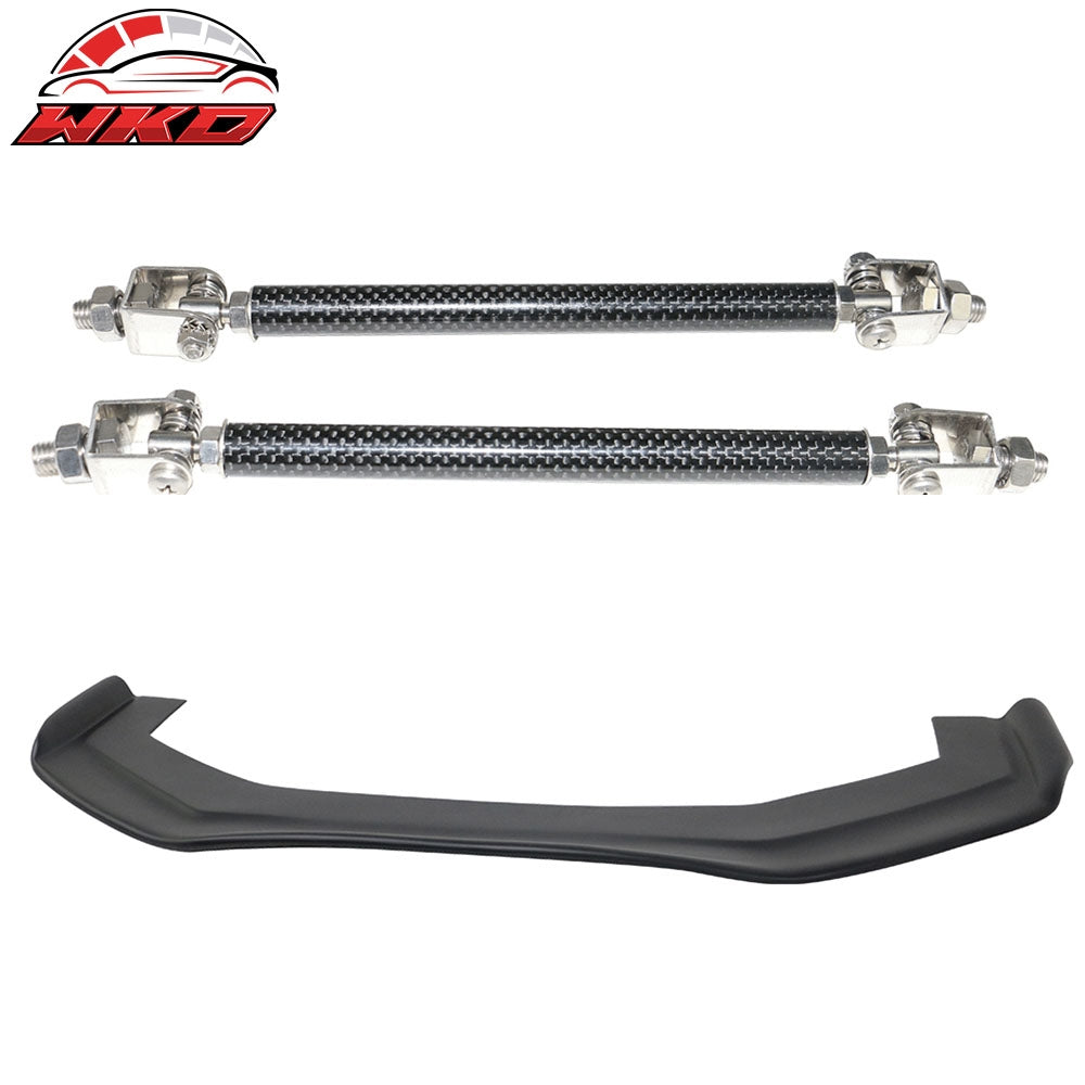Universal RB Style Front Bumper Lip Spoiler Splitter 2x Carbon Fiber Strut Rods | Wholesale Default Title - Wikond Auto