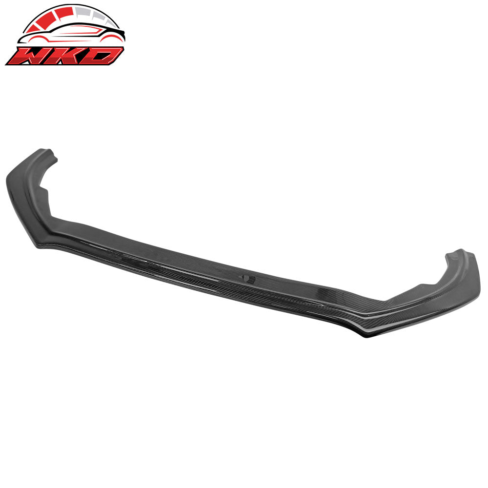 Fits 18-20 Ford Focus Hatchback V Style Front Bumper Lip - Real Carbon Fiber