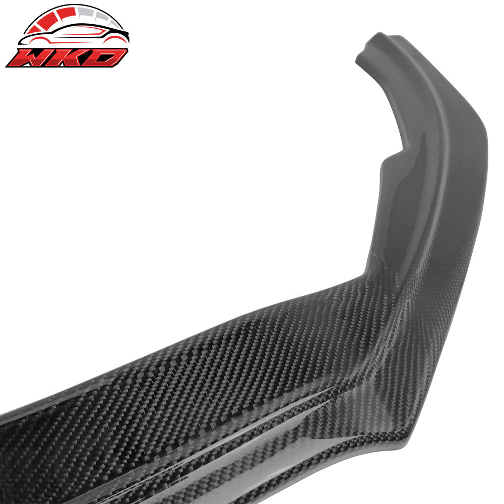 Fits 18-20 Ford Focus Hatchback V Style Front Bumper Lip - Real Carbon Fiber