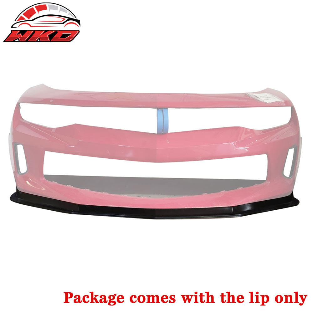 Fit 16-18 Chevrolet Camaro MDA Style Front Bumper Lip Spoiler Unpainted Black PU
