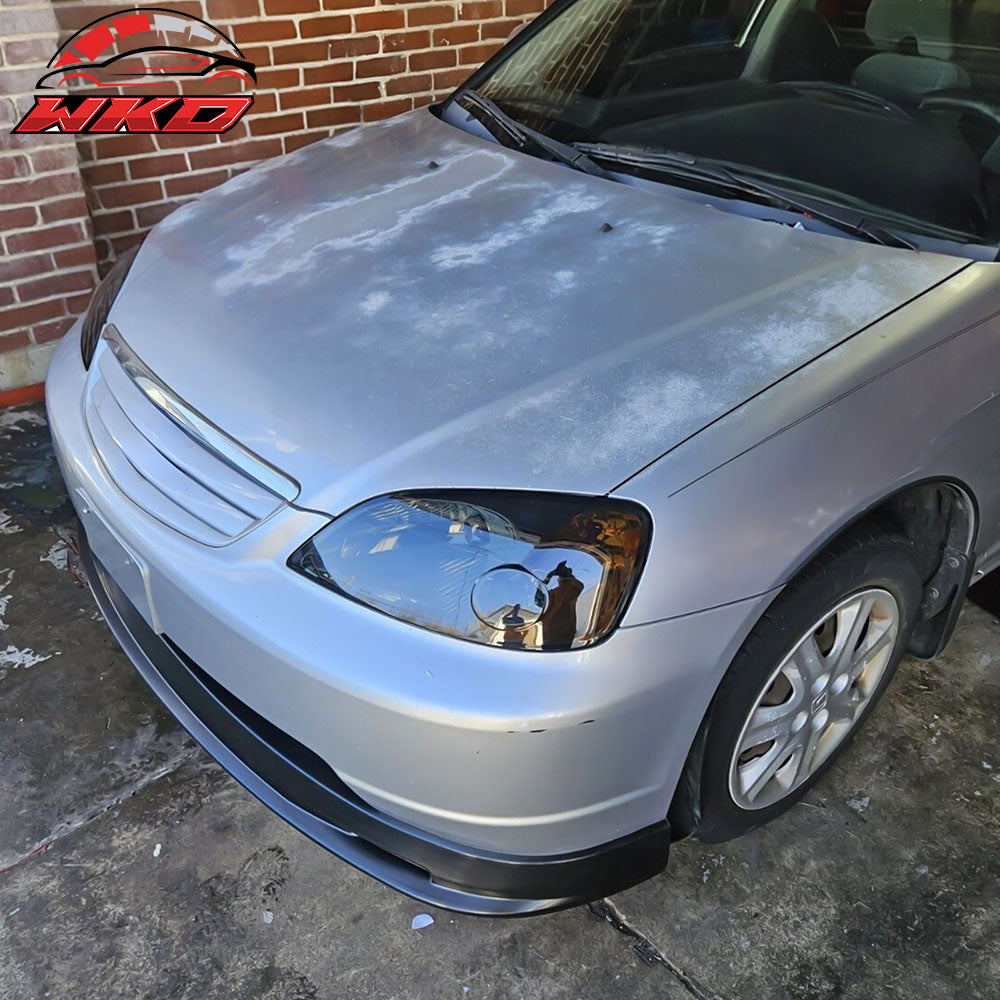Fits 01-03 Honda Civic 2/4Dr Mugen Style PP Front Bumper Lip Spoiler Unpainted