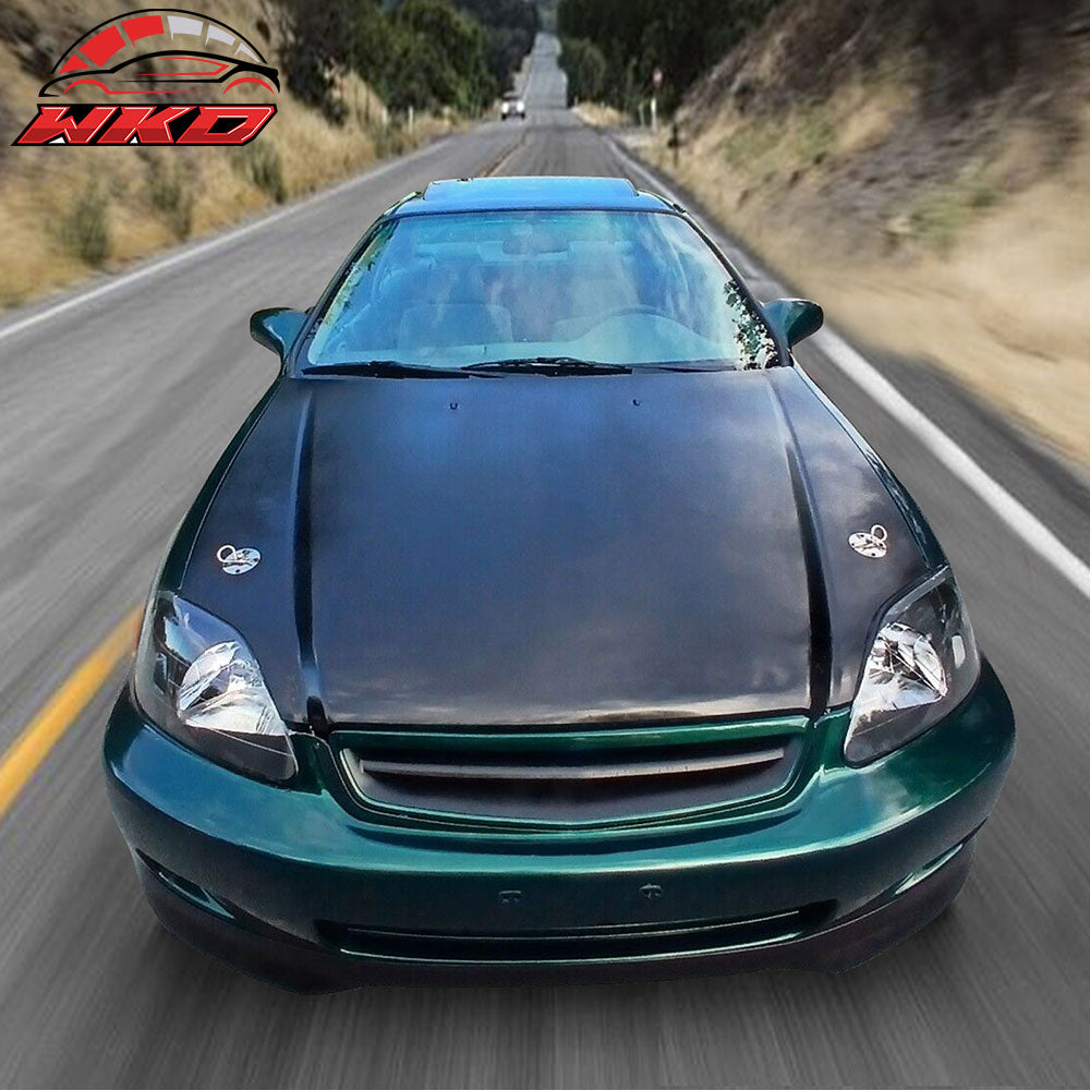 Fits 99-00 Honda Civic EK TR Style Front Bumper Lip Spoiler Painted Black PP
